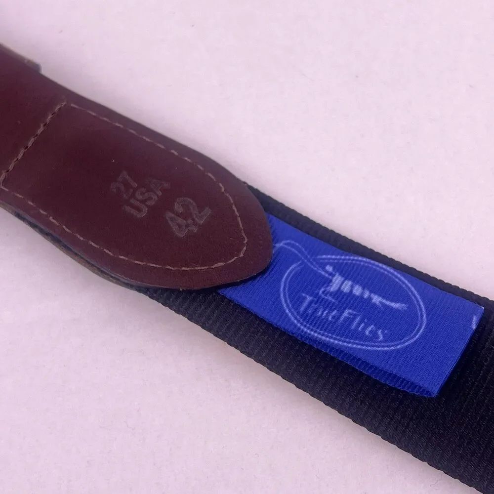 Thomas Bates True Flies Men's Belt 42” Fish Lure Orange Gingham